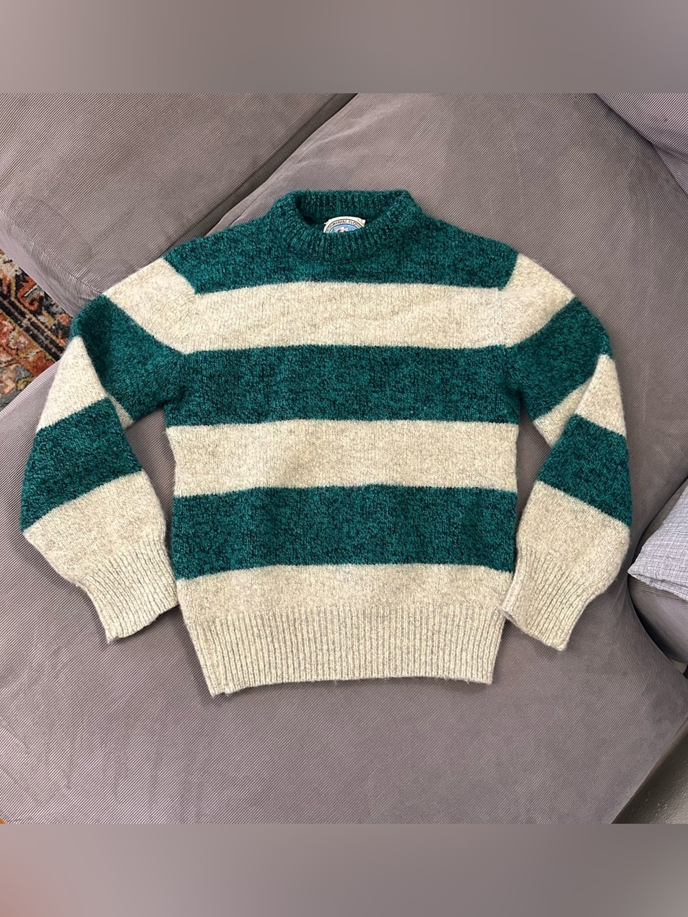 Vintage 1980s Environmental Clothing Co. Sweater Men's Medium Wool Blend Stripes